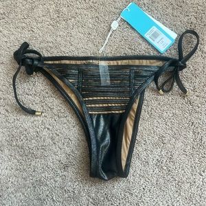 Beach Bunny swim sparkly black bottoms